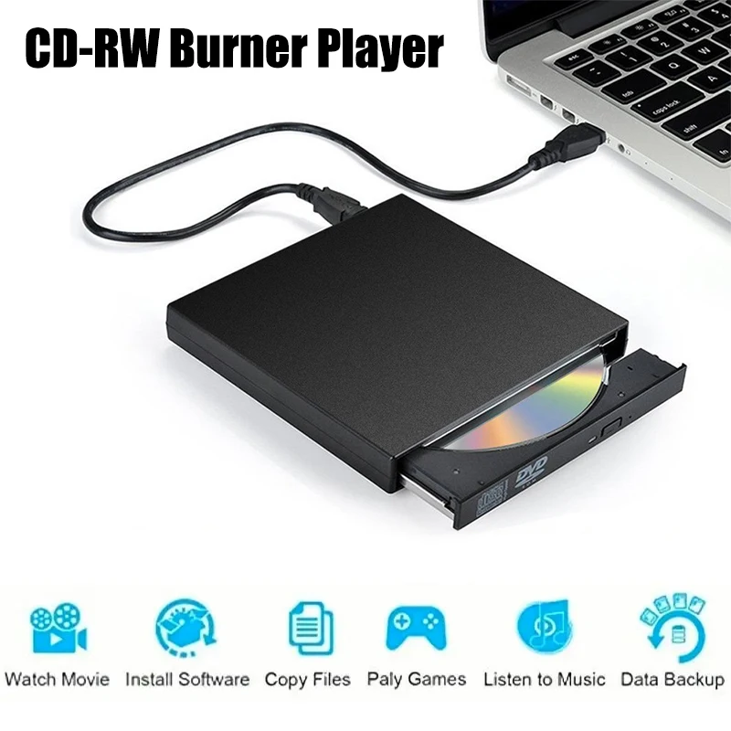 USB 2.0 Universal External CD DVD Drive CD-RW Burner DVD / CD Reader Player CD DVD Reader For Laptops Desktop PC