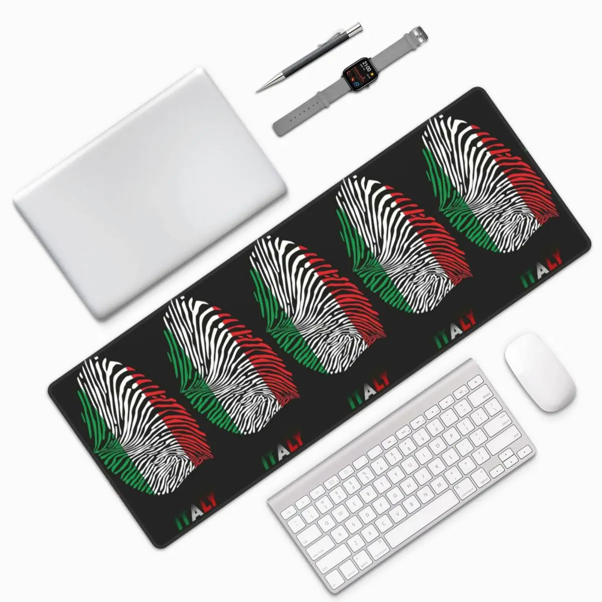 Vintage Italy Flag Car Italian Pride Large Mouse Pad Computer Keyboard Mouse Mat Gaming PC Laptop Desk Mat Table Mats