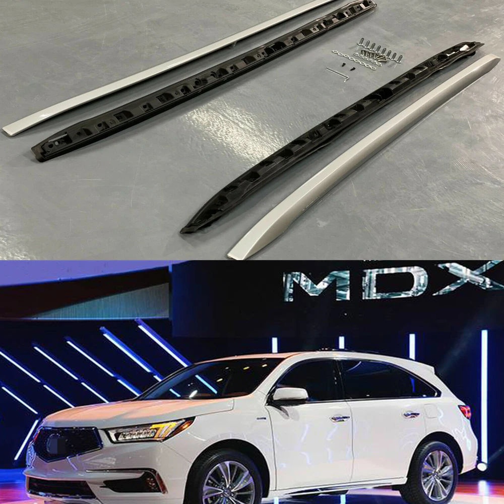 2Pcs Fixed Fits for Acura MDX 2014-2021 Roof Rail Racks Side Rail Bar Cargo Carrier