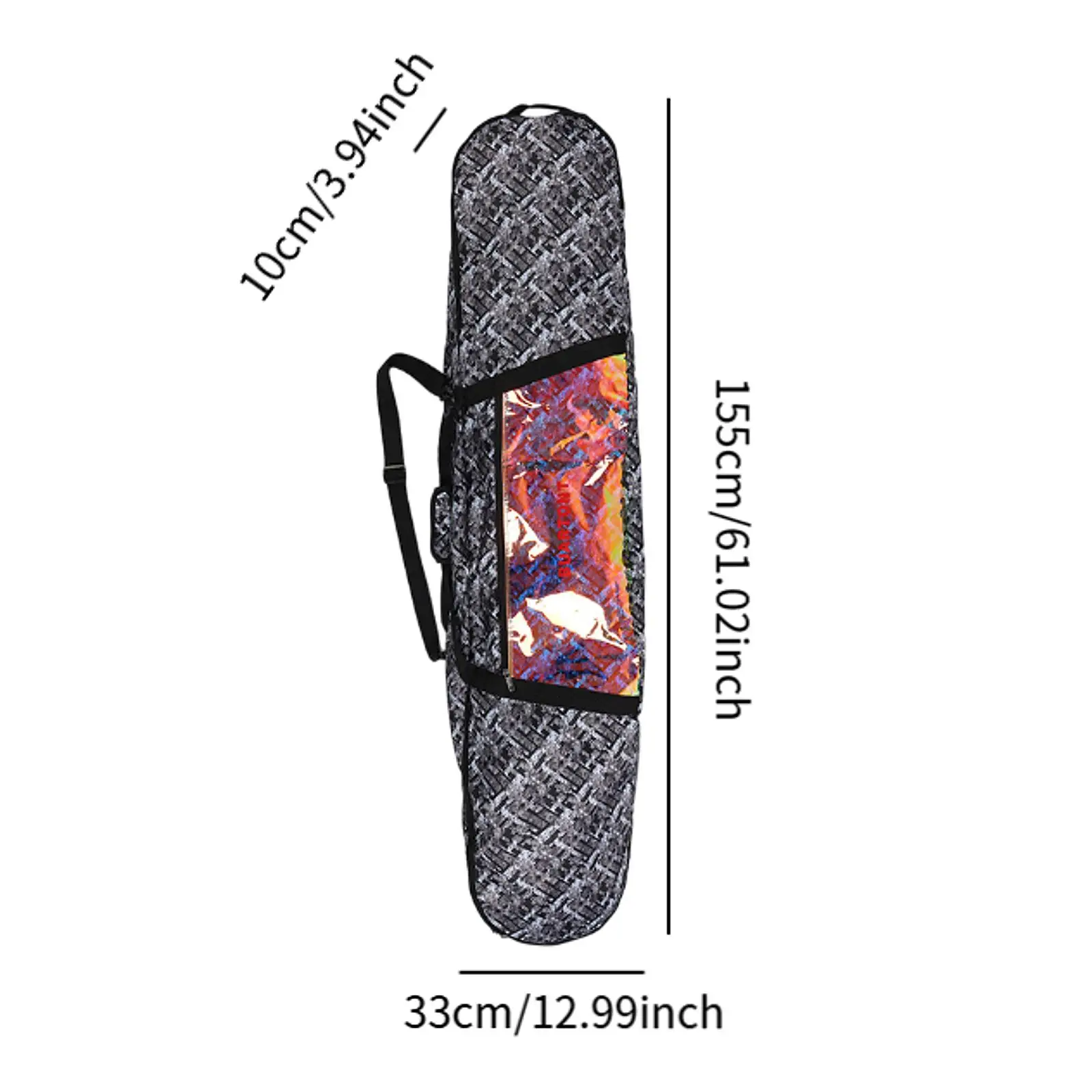 Sac De Ski 185x33cm - Sac Transport Ski Et Snowboard Portable Imperméable Pour Voyages Neige