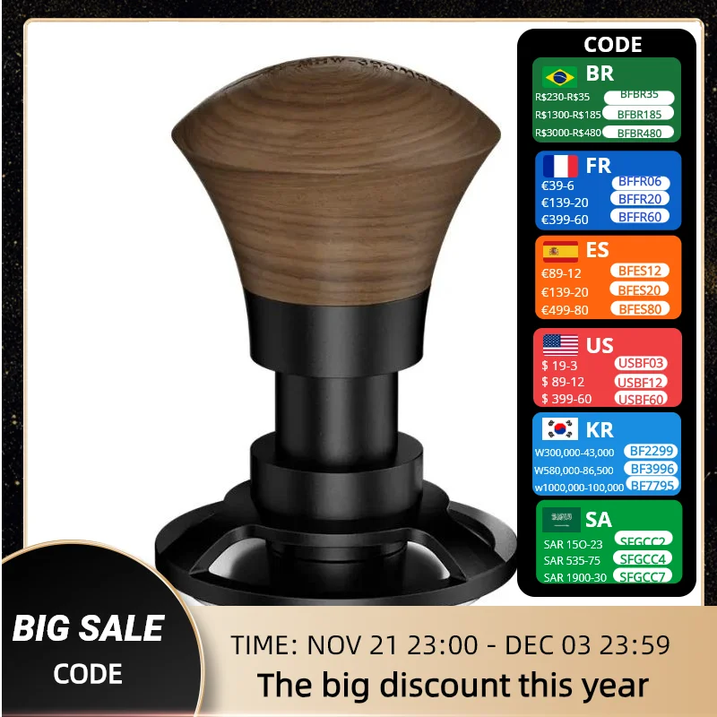 MHW-3BOMBER Coffee Tamper 58.35mm Espresso Press Tool 30lb Professional Coffee Tools Barista Gift