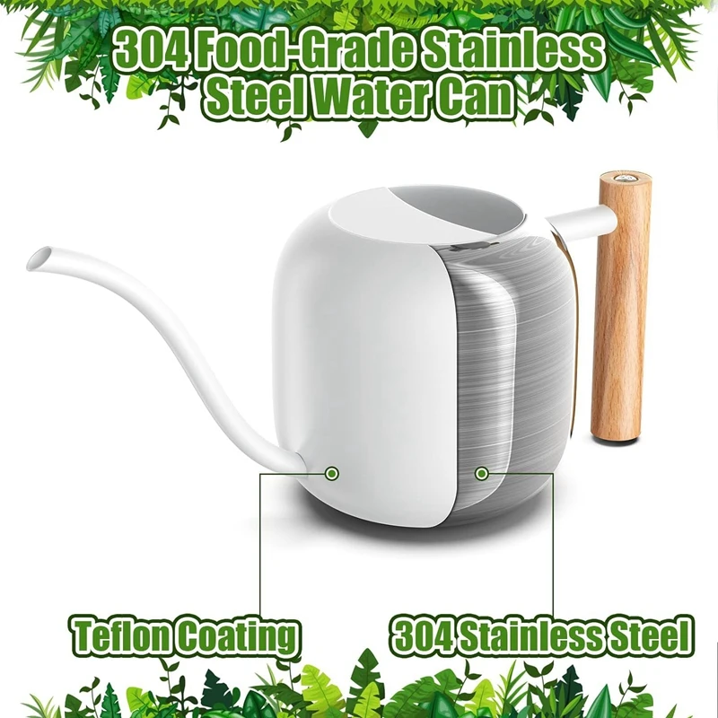 علبة المياه نبات داخلي 1.2L/41Oz مع صنبور طويل علبة مياه صغيرة علبة سقاية معدنية وعاء للمنزل الداخلي نبات بونساي متين