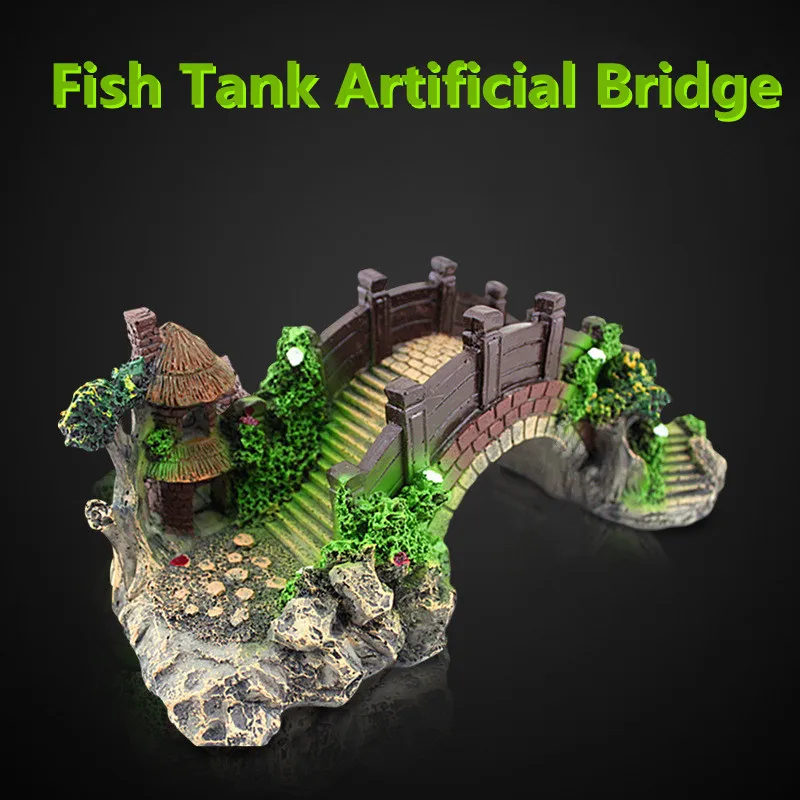 

Aquarium Fish Tank Decorations Landscape Fish Tank Artificial Bridge Vintage Resin Design Aquarium Accessories Home Decorations