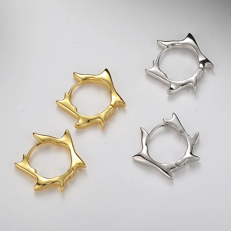 100% 925 Sterling Silver Irregular Earrings for Women Girl Simple Smooth Geometric Design Jewelry Party Gift Dropshipping