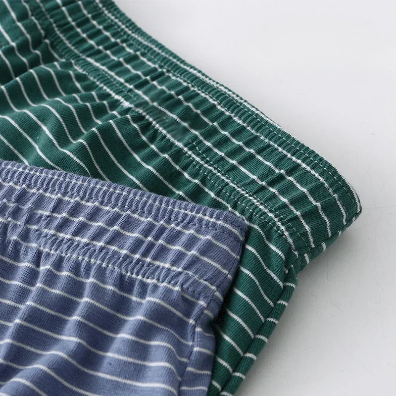 Mens Underwear Aro Pants Summer Breathable Cotton Boxers Youth Striped Boxershorts Pajama Pants  Mentrual Panties