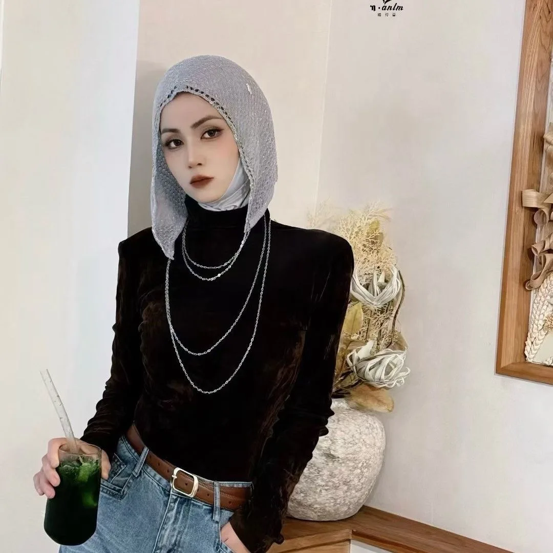 Catene Hijab pronte per donne musulmane invernali da 2 pezzi/set