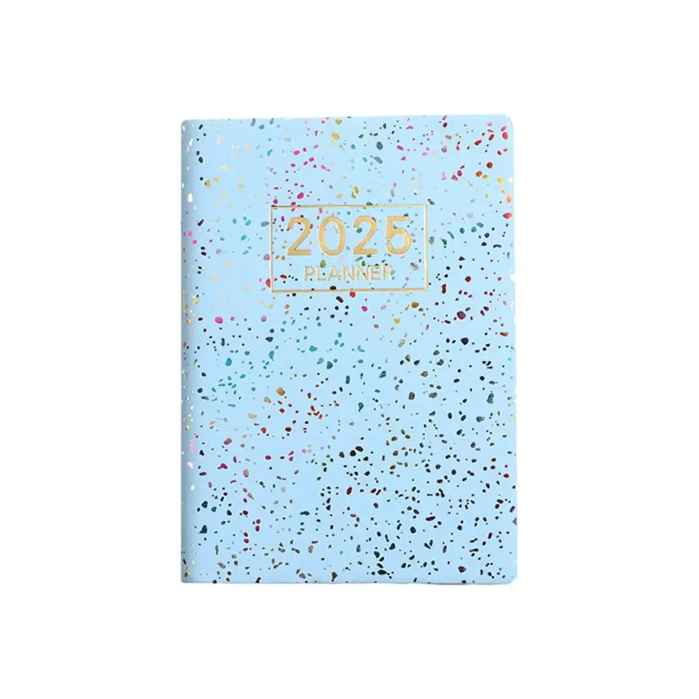 Planner 2025 Pocket Size Faux Leather Notebook with Ink-resistant Paper Smooth Writing Journal Planner for Sellers Premium White