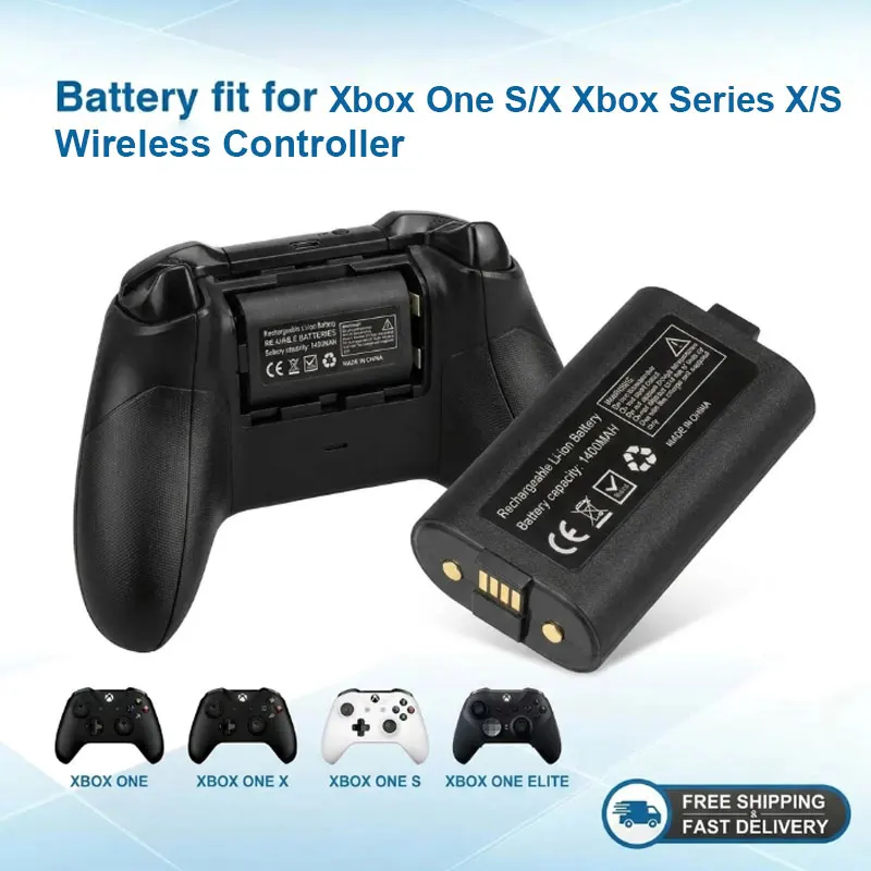 Rechargeable 1400mAh Gamepad Battery, Long Lasting Battery for Xbox One S/X Xbox Series X/S Wireless Controller