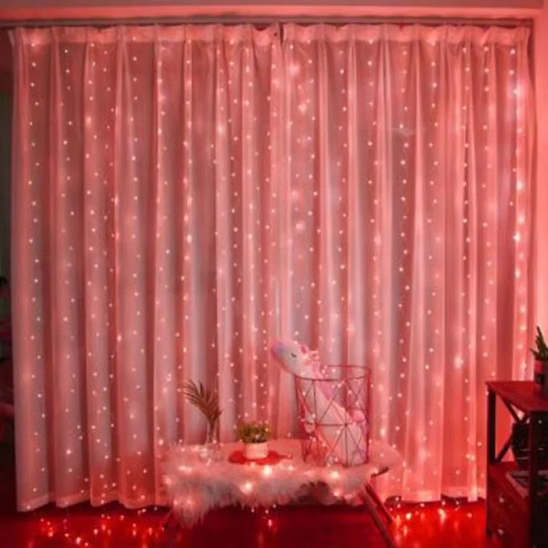 

USB Curtain String Fairy Lights 8 Mode 6/3M LED Christmas Garland Remote For New Year 2025 Party Garden Home Wedding Decoration