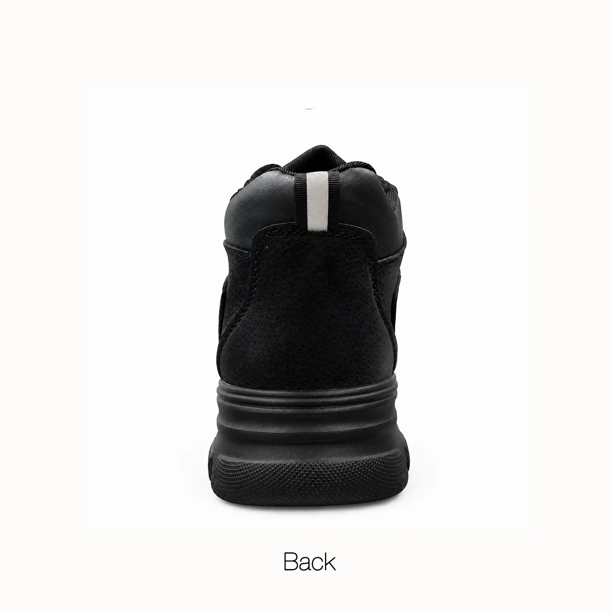 Herren-Arbeitsschuhe mit Stahlkappe, Sicherheitsschuhe, durchstichfest, wasserabweisend, schwarze High-Top-Stiefel für die Bauindustrie – Detail 9