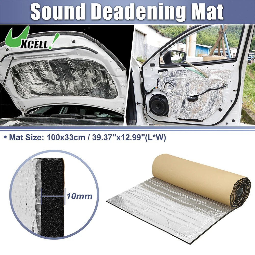 UXCELL 394mil 10mm 3.55sqft Car Sound Deadening Mat Glassfiber Damping 39.37