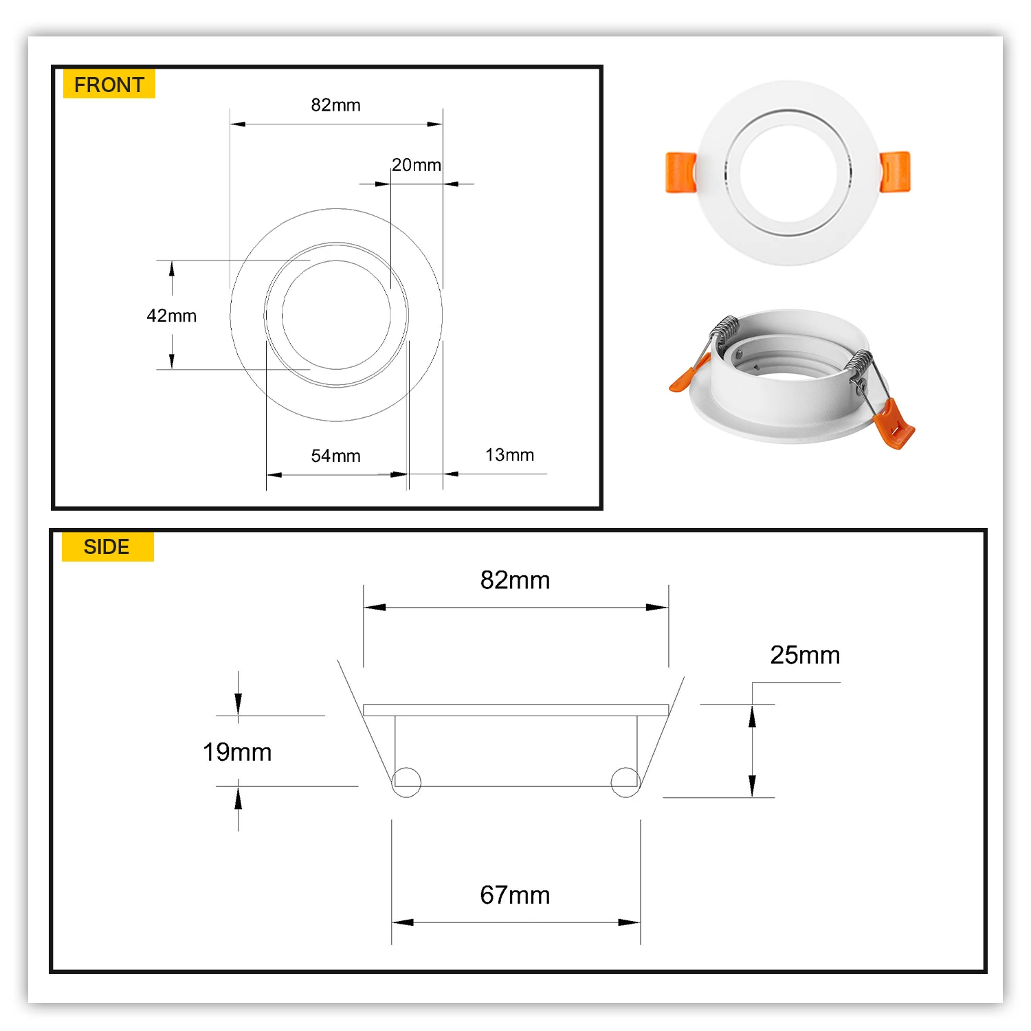 Waterproof Bathroom Kitchen Ceiling Spotlight Housing Replaceable Light SourceMetal MR16 GU10 Base Socket Lighting Fixture
