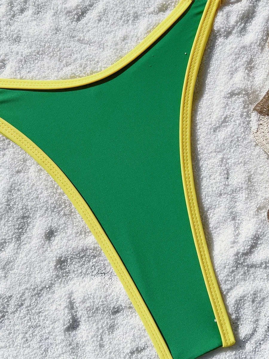 ชุดบิกินี่แบบต่อผ้า ขาสูง ไซส์ S-XL ปี 2025 ชุดว่ายน้ำผู้หญิง ชุดว่ายน้ำสองชิ้น ชุดบิกินี่ ชุดอาบน้ำ ชุดชายหาด