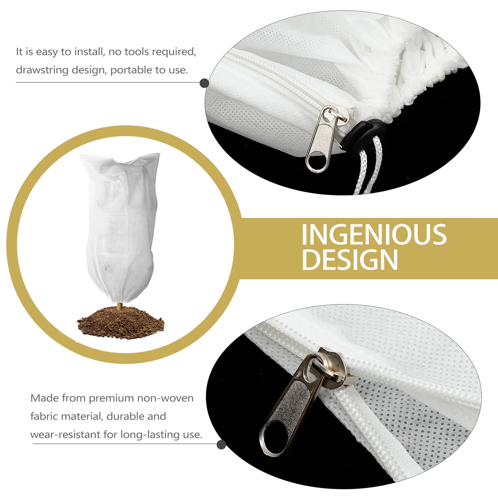 

2 шт., зимний чехол для растений, нетканый, морозостойкий, на шнурке, защита от замерзания, ветрозащитный чехол для горшечных растений