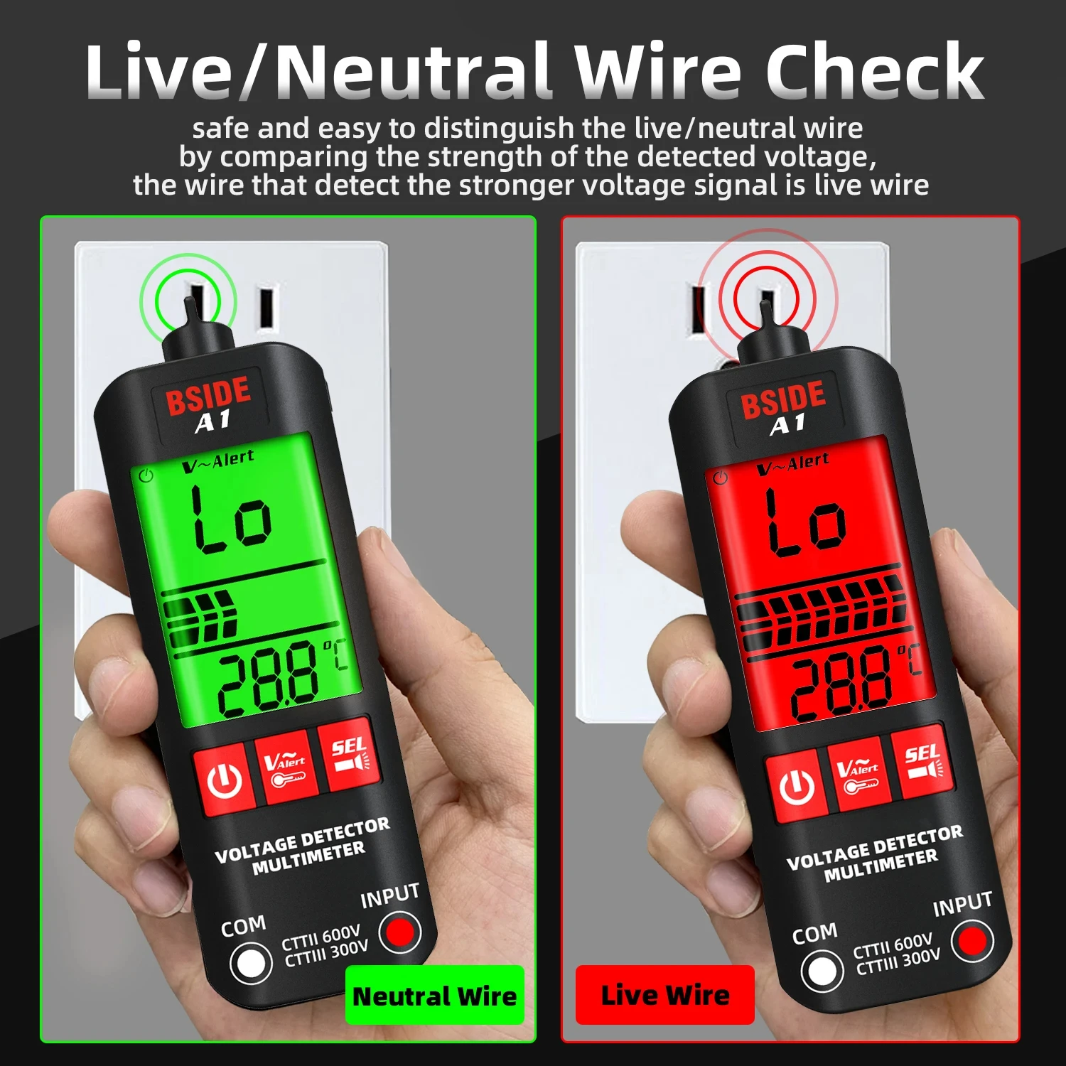 A1 Mini inteligentny multimetr cyfrowy Tester LCD czujnik napięcia bezkontaktowy elektryczny długopis podwójny zakres przewody do testowania na żywo