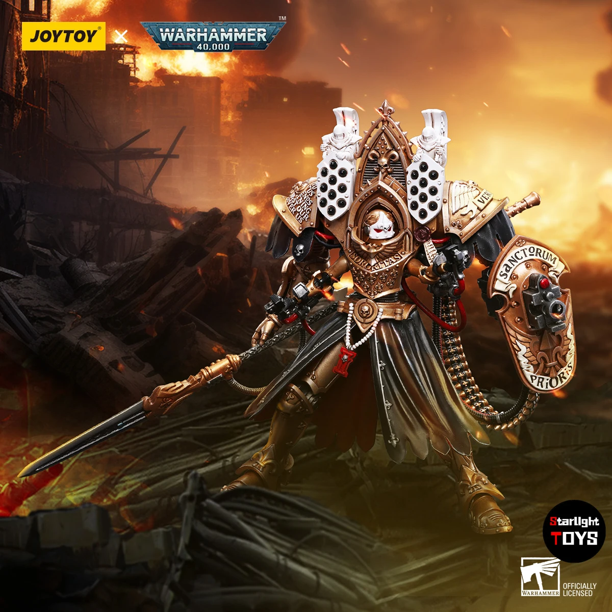 

【В наличии】JOYTOY 1/18 Фигурка Warhammer 40K Adepta Sororitas Abbess Sanctorum Morvenn Vahl Модель игрушки Подарки