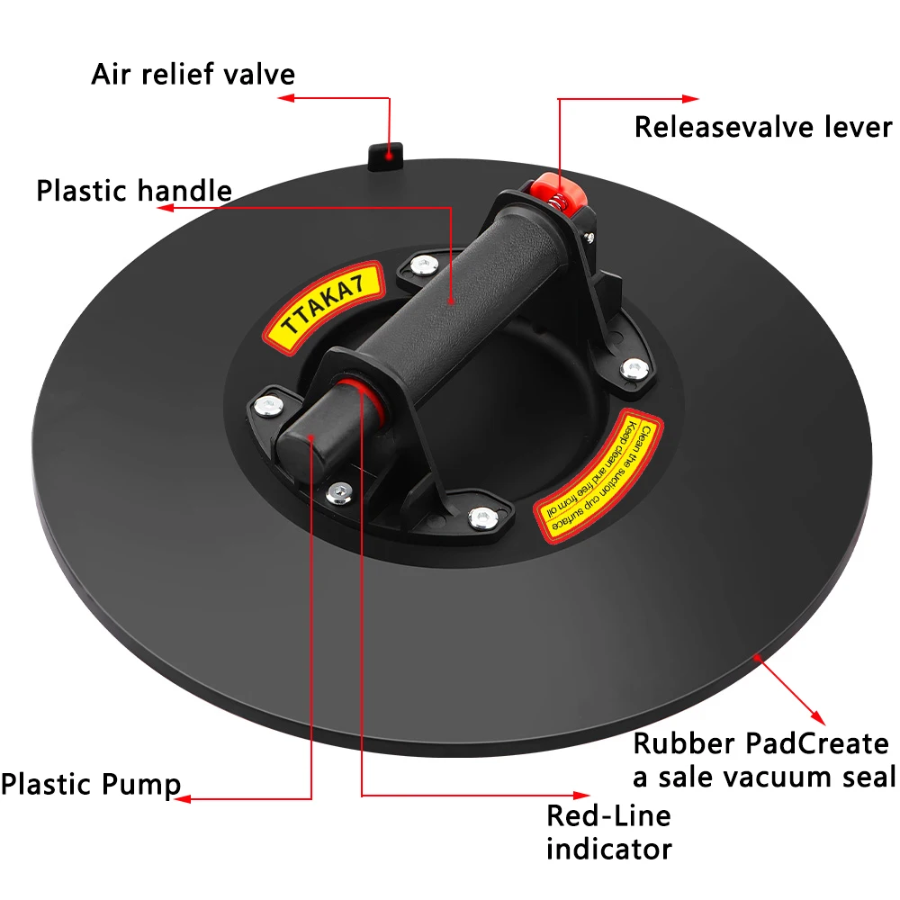NEW Vacuum Suction Cup 250kg Loading Capacity Heavy Duty Vacuum Spreader for Tile Adsorption 14 Inch Cup Glass Granite Lifting