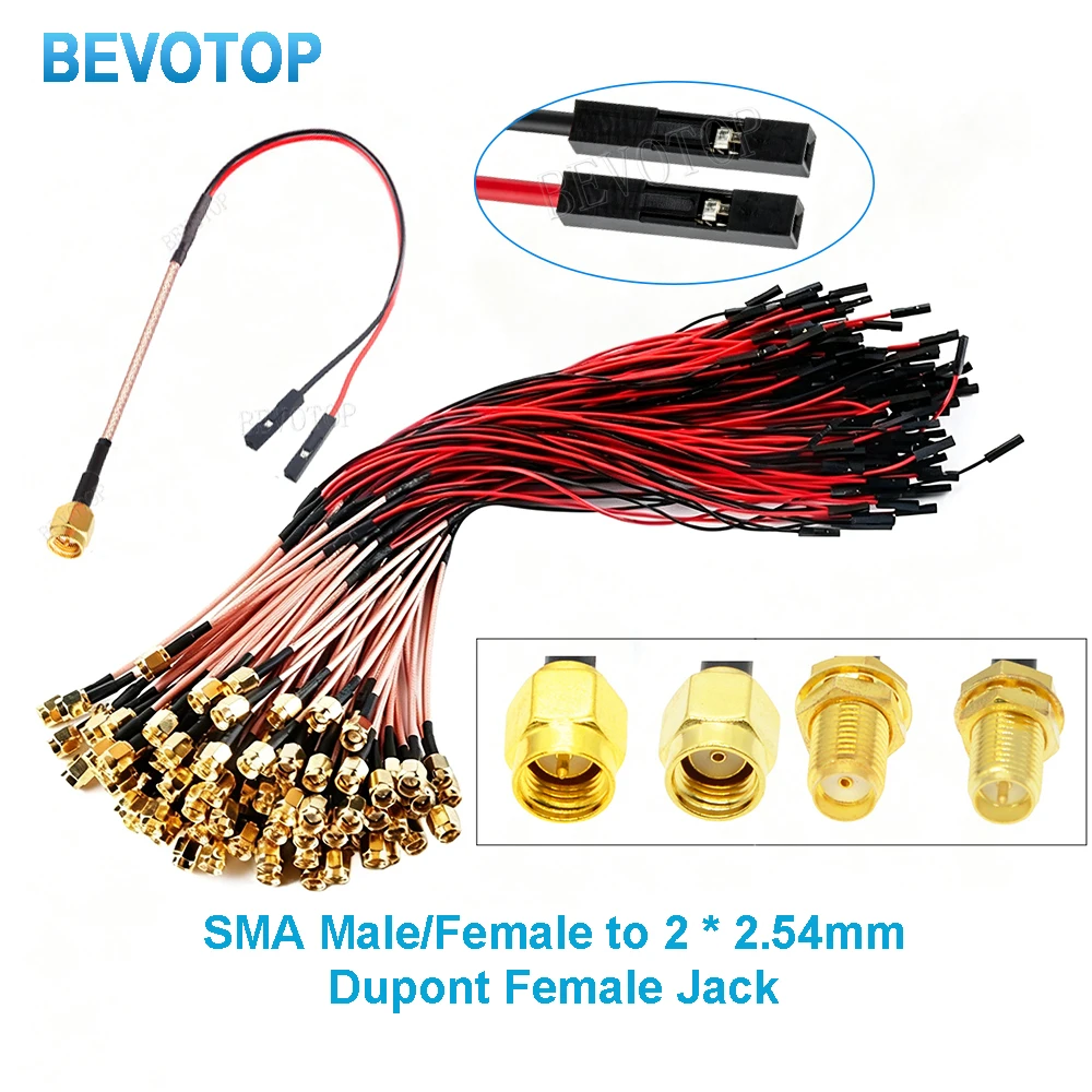 1PCS RG-316 SMA to DuPont Cable SMA Male/Female to DuPont 2.54mm Female Jack RG316 Test Extension Jumper BEVOTOP Custom-made