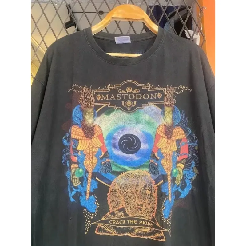 Camiseta negra unisex estilo streetwear, rara, del álbum promocional de Mastodon Crack The Sky