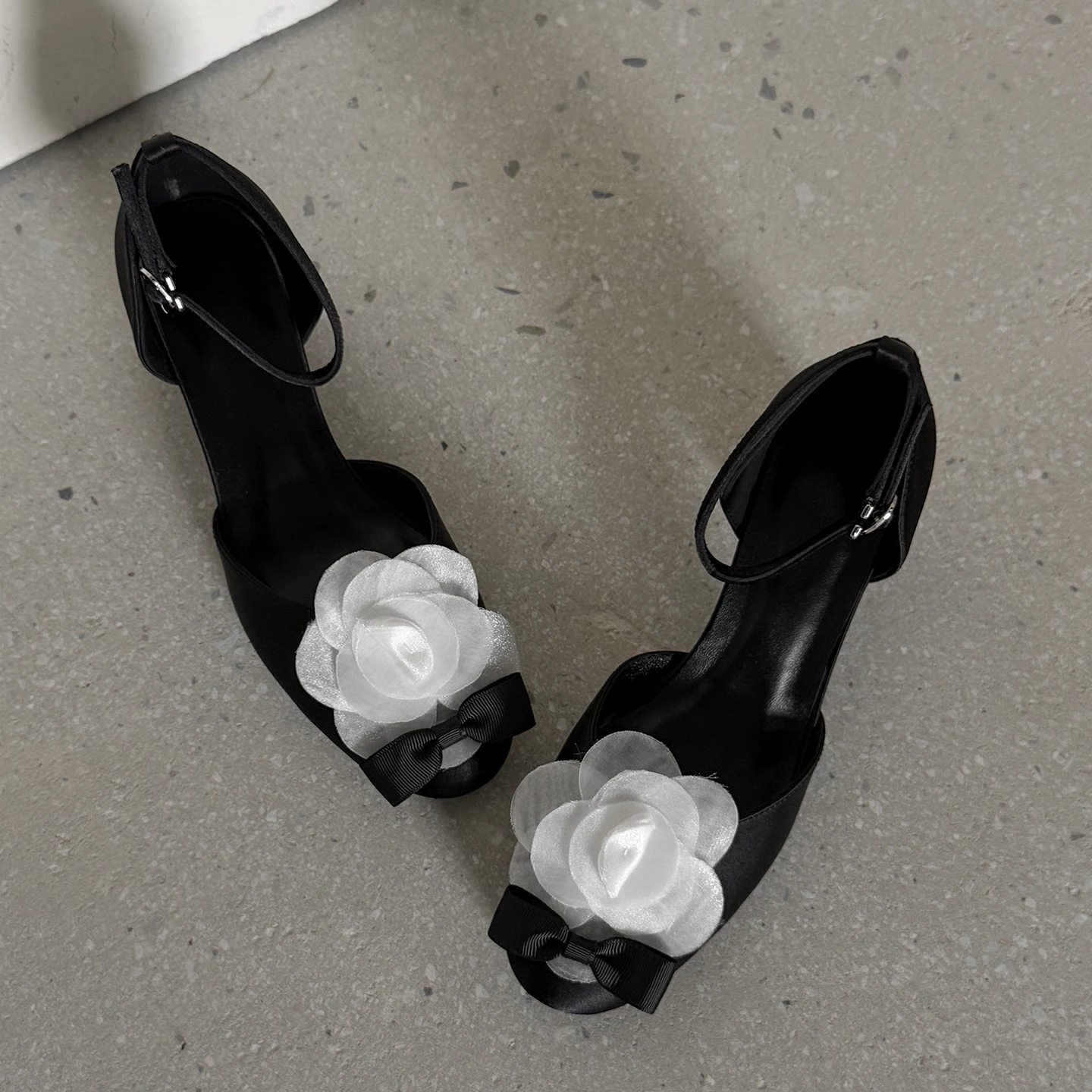 2026 new summer women sandals natural leather 22-24.5cm satin fabric+sheepskin round toe ankle-buckle high heel women shoes
