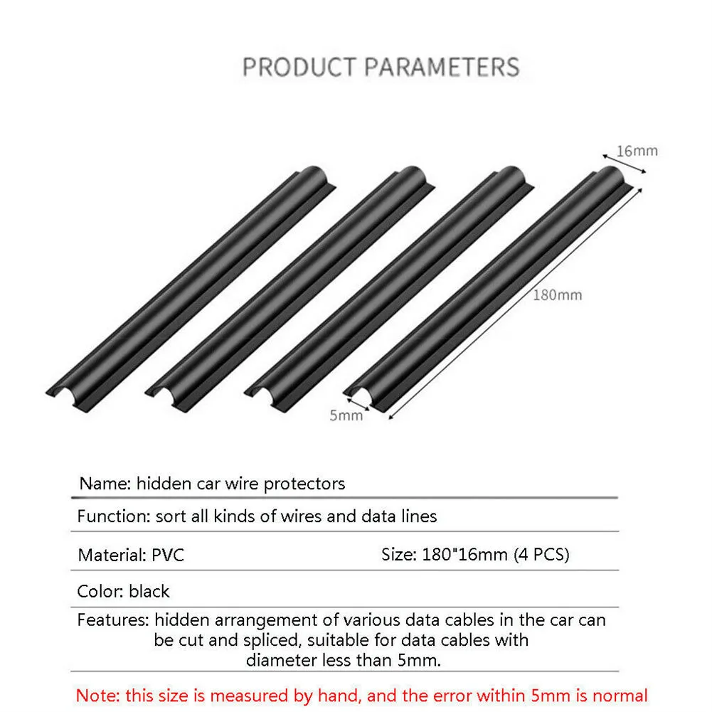 Car Wire Cover Concealed Wire Cover Line Sleeve Auto Accessories Car Cable Clips Suitable For Data Recorders Brand New