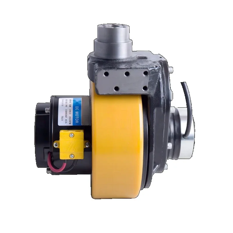 Rubber Drive wheel 24V 48V DC brush brushless driving wheel motor for Electric forklift pallet truck 650W 750W 1000W