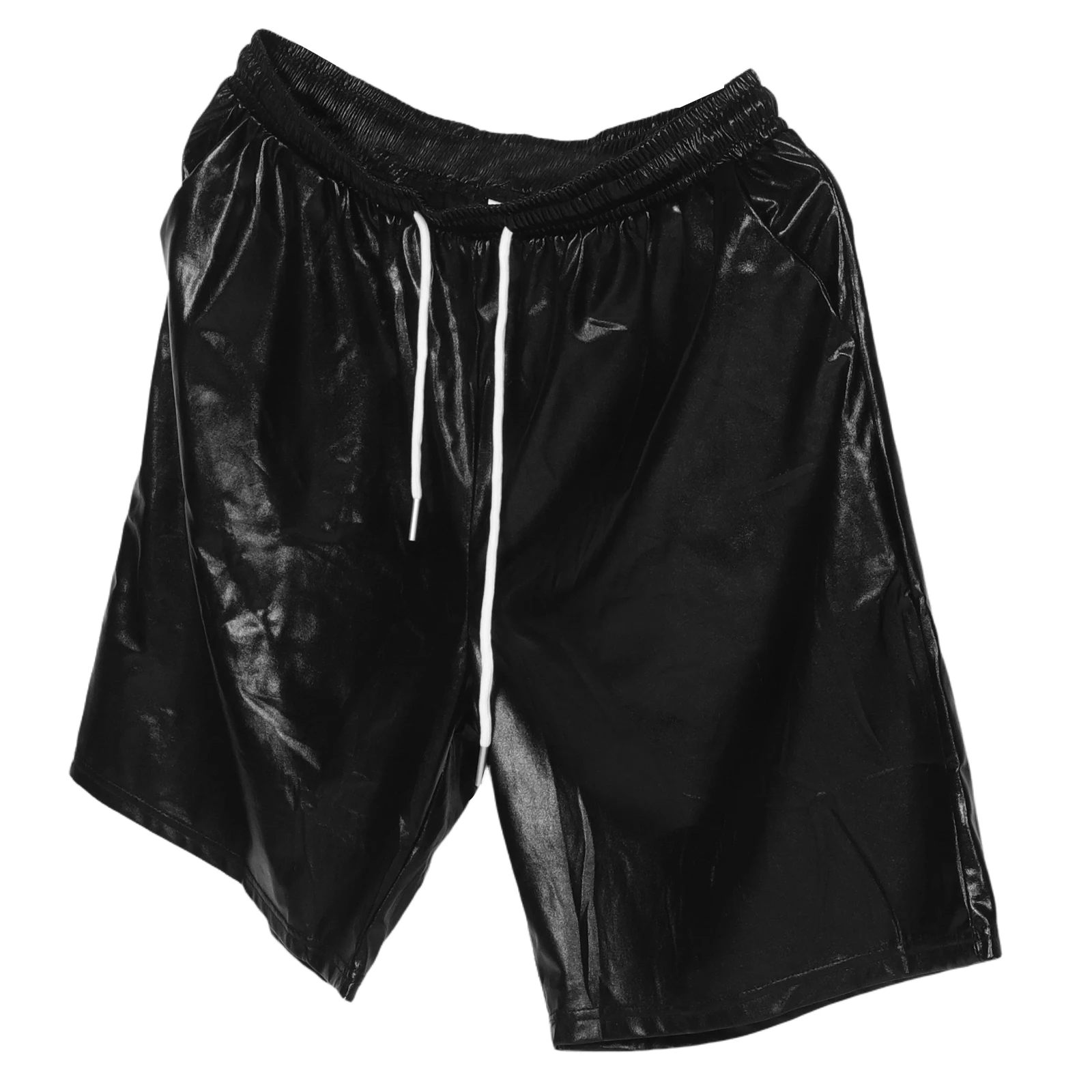 

Disco Party Shiny Metallic Mens Pants Rave Polyester Outfit 70s Costume Trendy Stage Mens Metallic Shiny Shorts Nightclub