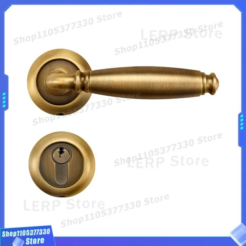 Luxury Brass Door Handle for Bedroom Office Simple Solid Wood Indoor Lock Universal Meeting Room Hardware Light Style Design