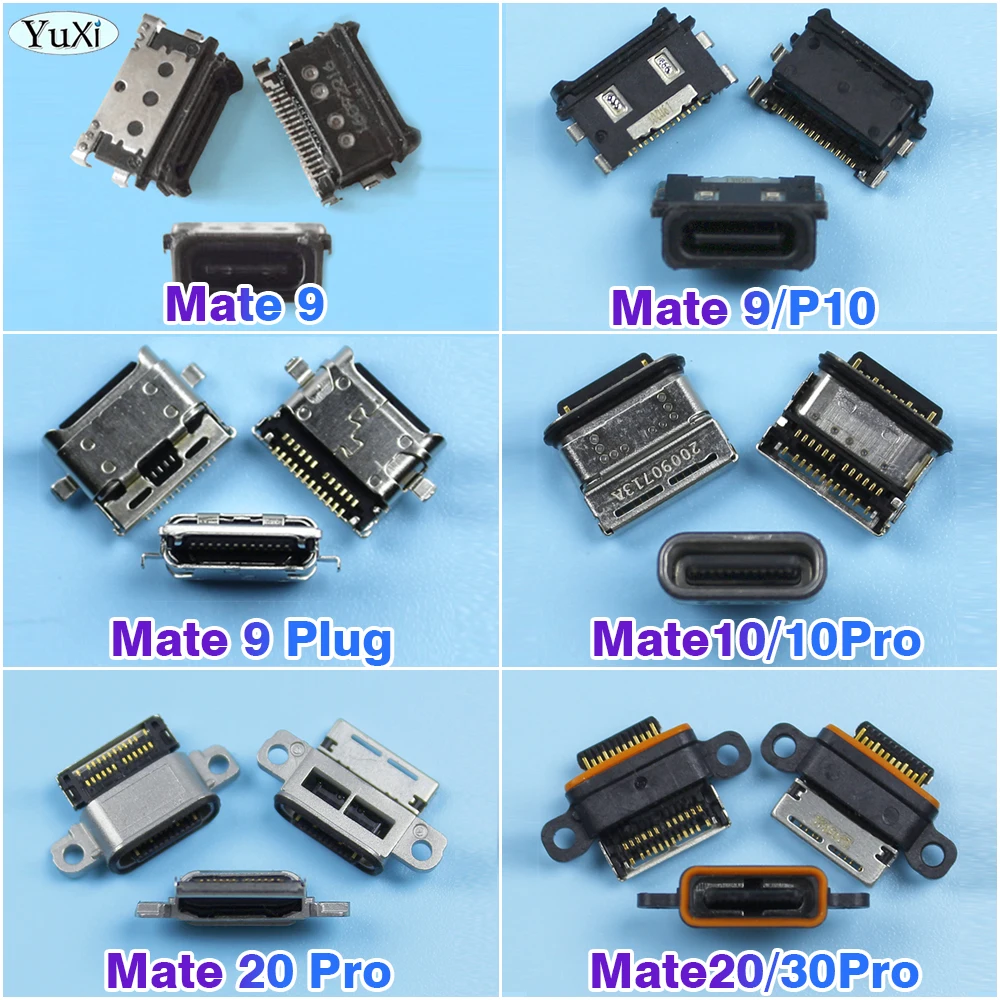 1Pc Micro USB Connector Socket Port For HuaWei Mate 40 30 20 10 9Pro 20X P10 P9 Plug Nova2 Type-C Charging Jack Plug Dock