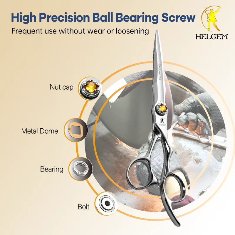 

Helgem JPVG10 Парикмахерские ножницы высокой твердости Плоские и филировочные ножницы для домашнего и салонного использования