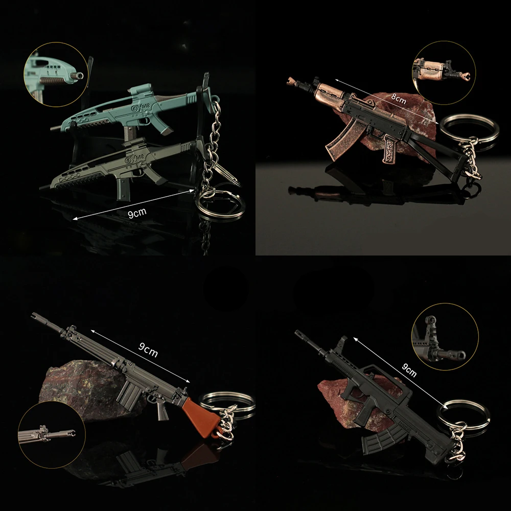 Arena Breakout AKS74U Modell Schlüsselanhänger CF Gun FN FAL QBZ95 XM8 Cosplay Schlüsselanhänger Halloween Party Kostüme Zubehör DIY Zeug