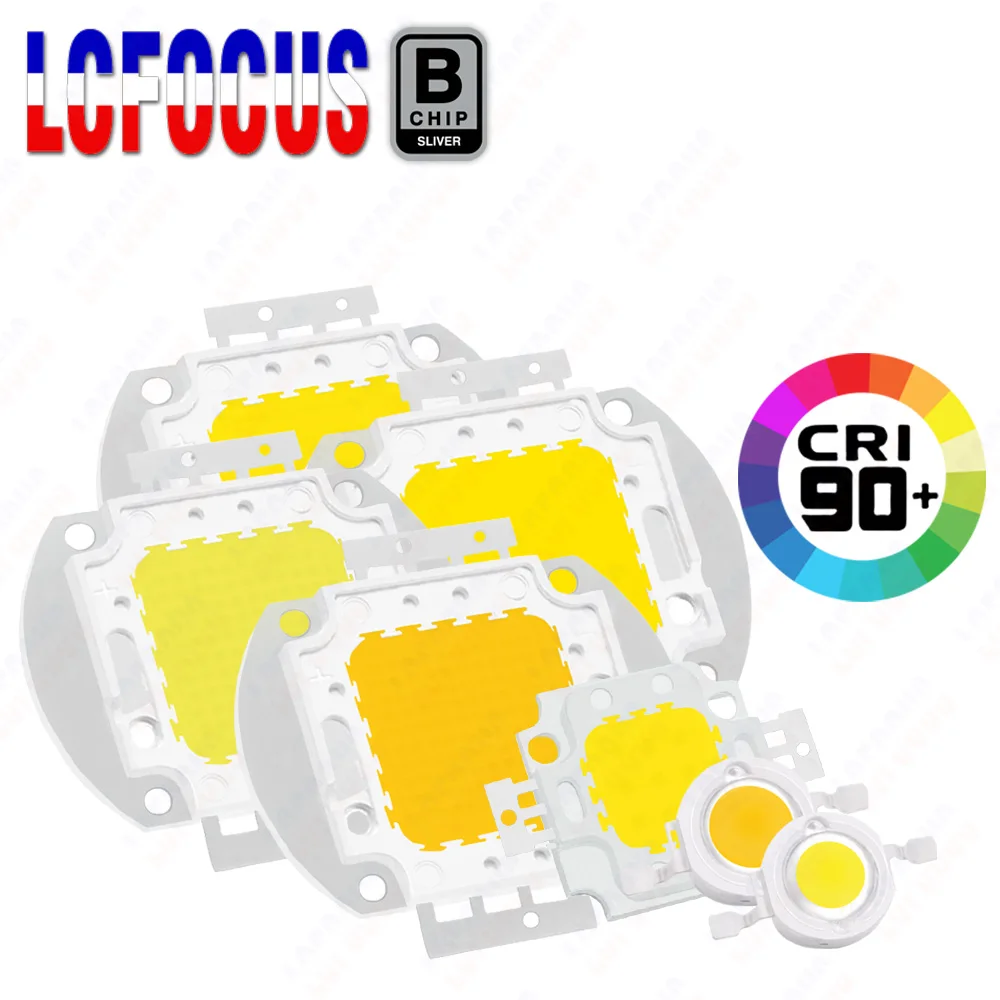 Chip LED o wysokim CRI 90 1W 3W 5W 10W 20W 30W 50W 100W Ciepła biel Naturalna biel Zimna biel Dioda COB Źródło światła Do oświetlenia biżuterii Oświetlenie wewnętrzne Oświetlenie fotograficzne