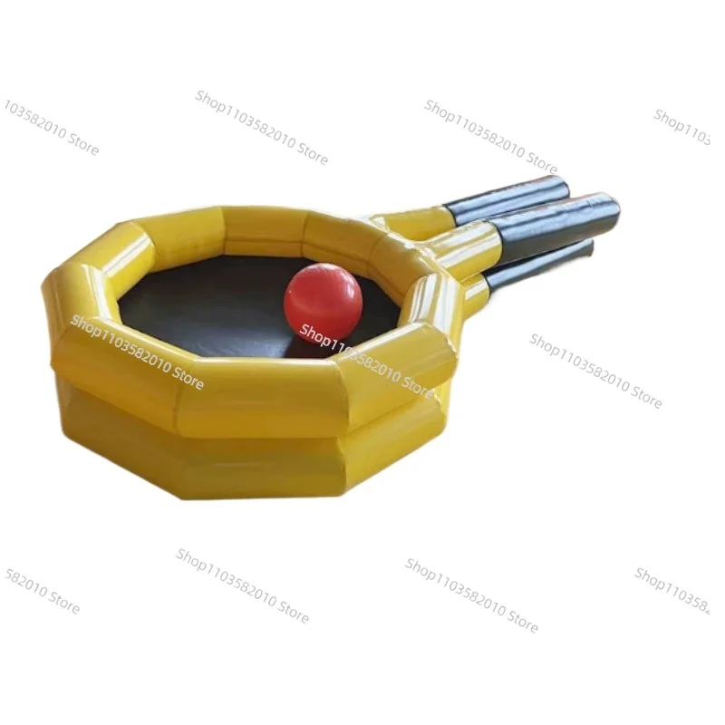Giant Inflatable Tennis Racket Game, Outdoor Team Building Activity Prop for Fun Sports Day, Corporate Event and Party Games