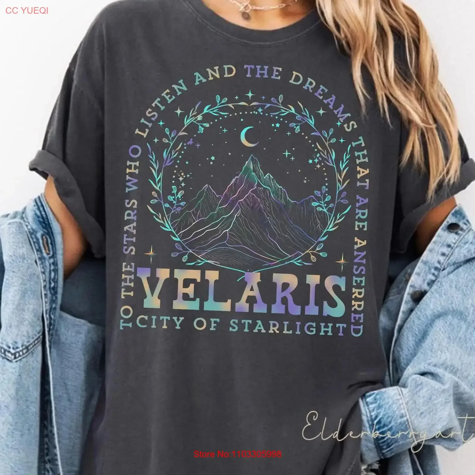 T-shirt Velaris City of Starlight Court Dreams Fantasy Bookish Sarah J Maas Fan vintage Washed Casual fashion graphic