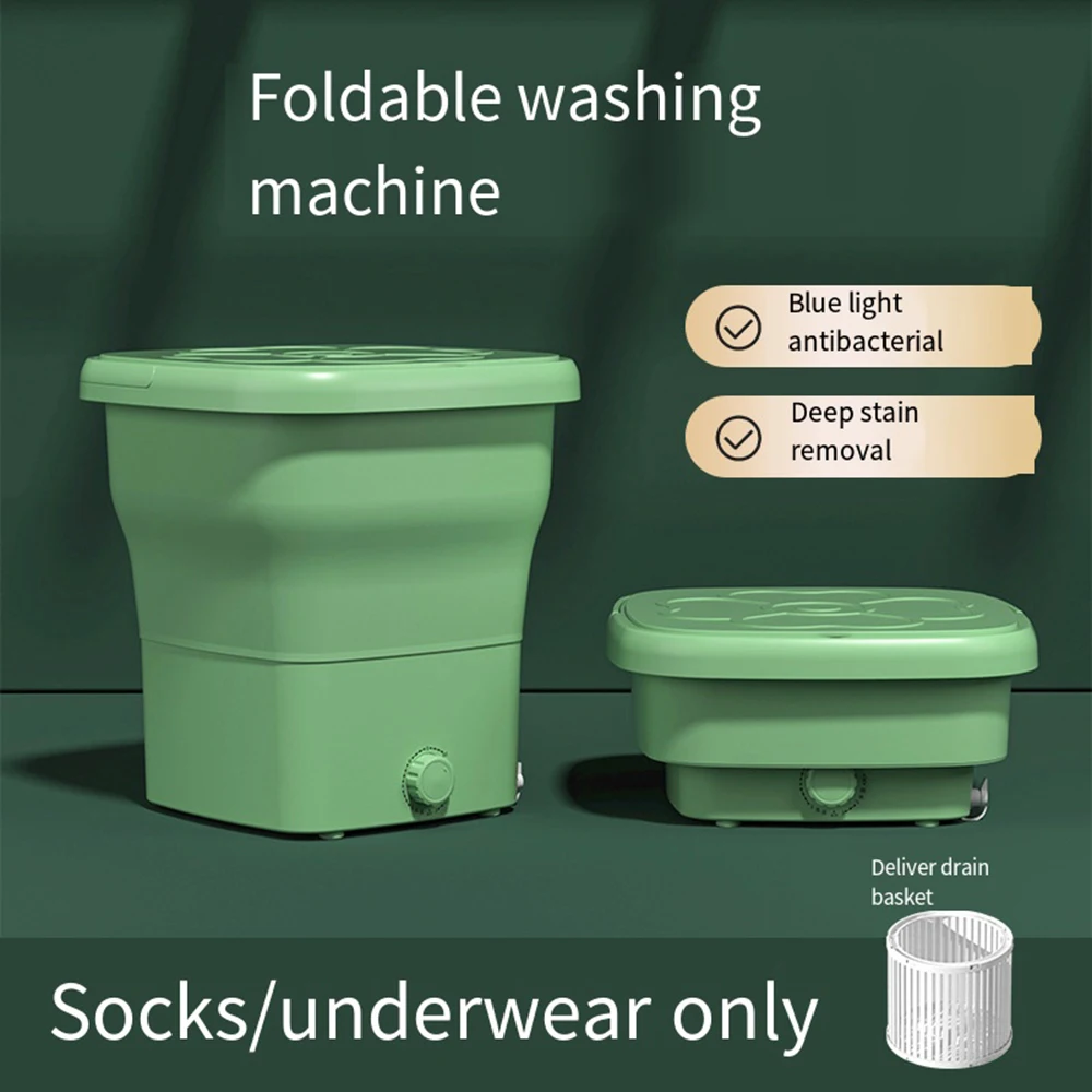 25L Foldable Washing Machine Portable Socks Underwear Retractable Household Washing Machine Large Capacity With Spinning Dry