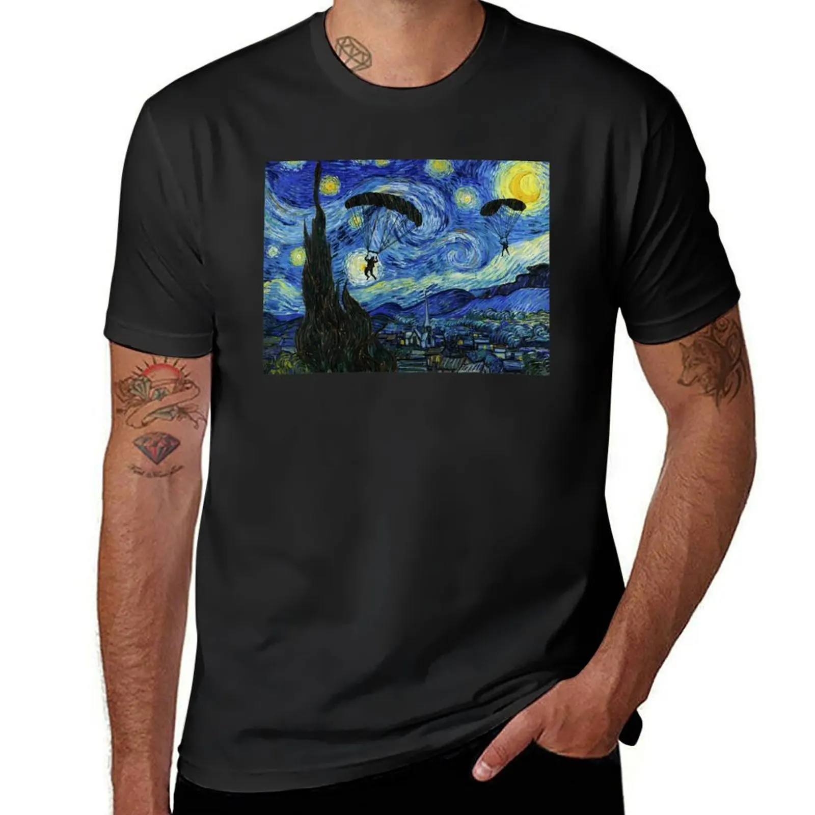 Skydiving Starry NIght T-Shirt cute clothes oversized customs design your own t shirts men