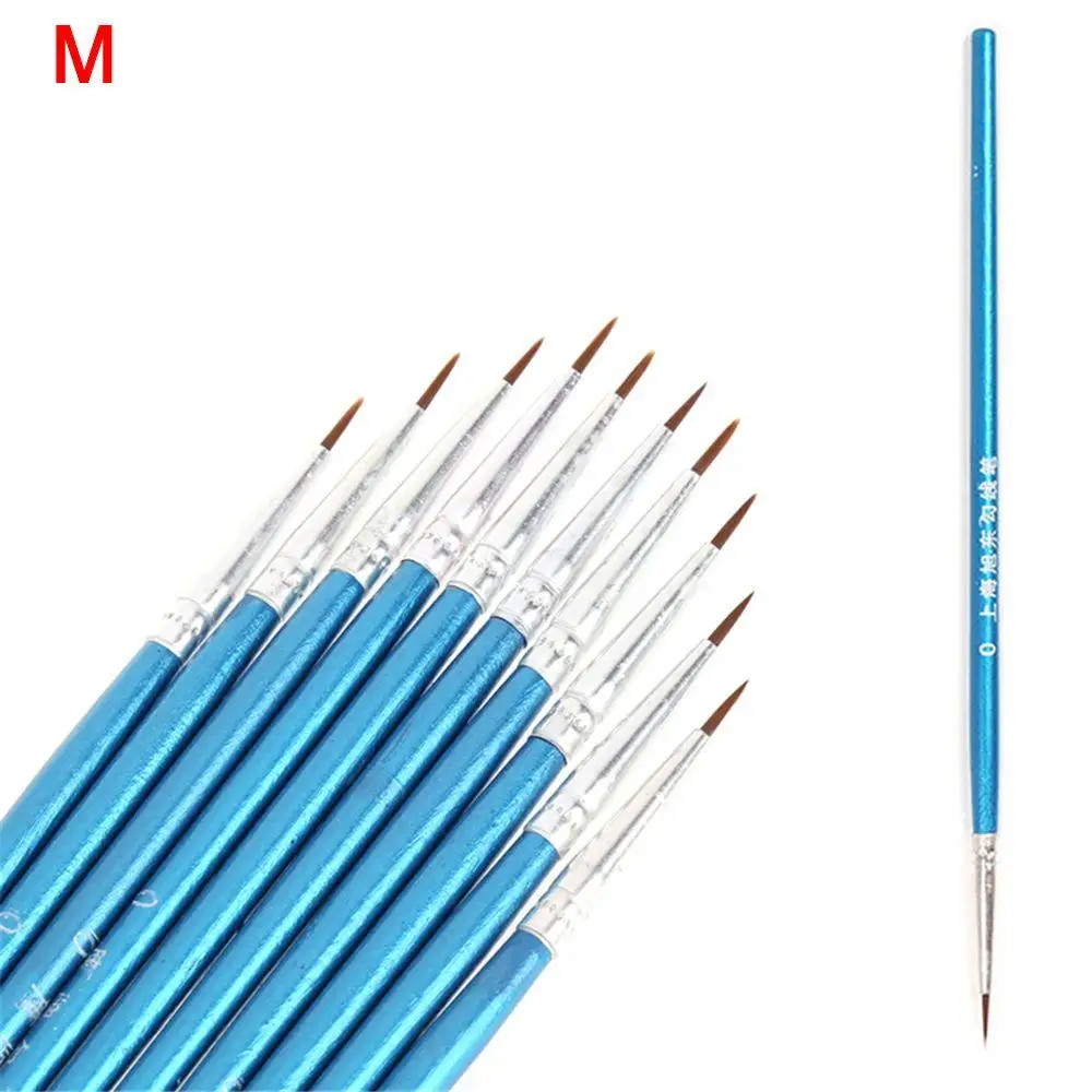 10 Pcs/lot Thin Watercolor Baking Tools Artist Paint Brush Nylon Fiber Hair Fondant Cake Decorating Line Drawing Pen