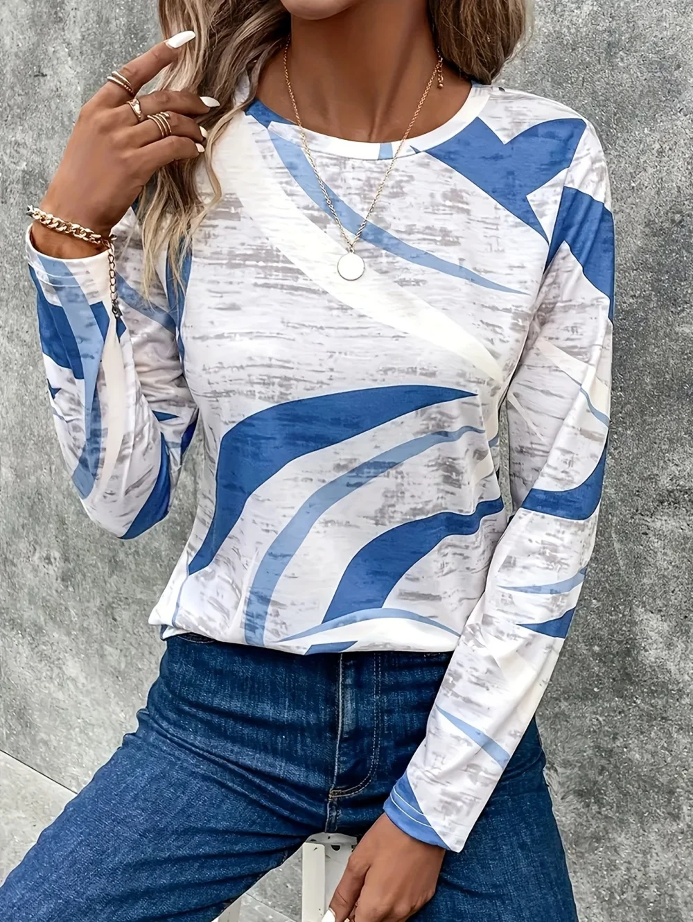 New Fashion Women's 3D Printed T-Shirt Long Sleeve O-Neck Geometry Graphics Tops Casual Streetwear Loose Autumn Women's Clothing