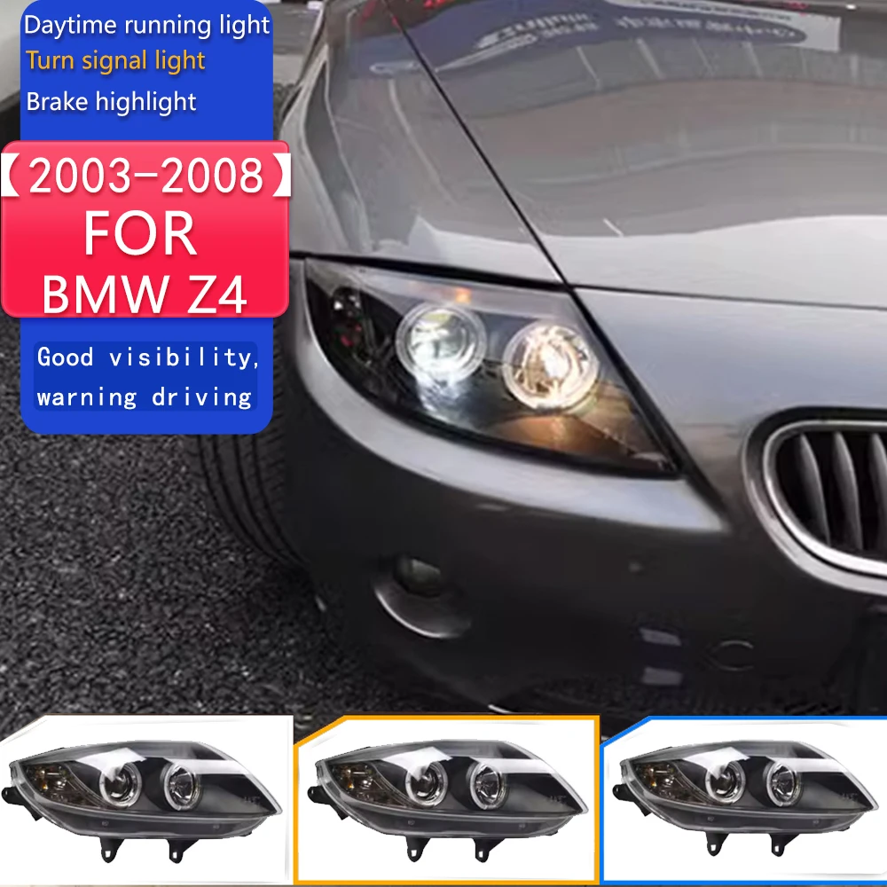 Car Styling for BMW Z4 Headlights 2003-2008 E85 LED Headlight DRL Hid Head Lamp Angel Eye Bi Xenon Beam Accessories