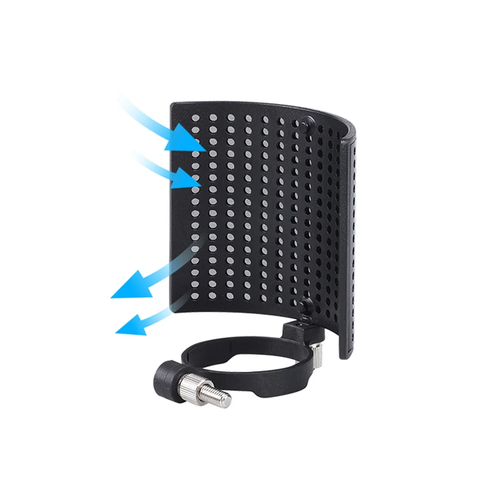 

Professional Microphone Isolation Shield Metal Double-Layer Filter Panel Compatible 44-48mm Recording Studio Sound-Absorbing