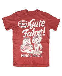 VEB MINOL PIROL T-Shirt RED Ostalgia retro GDR IFA advertising Simson Trabant