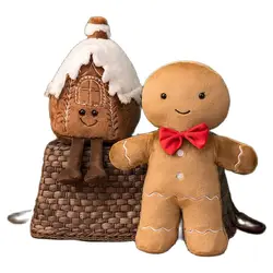 Christmas Gingerbread Man Simulated Christmas Tree Decor New Hot Sale Cartoon Plush Toy Doll Xmas Festival New Year Kids Gift