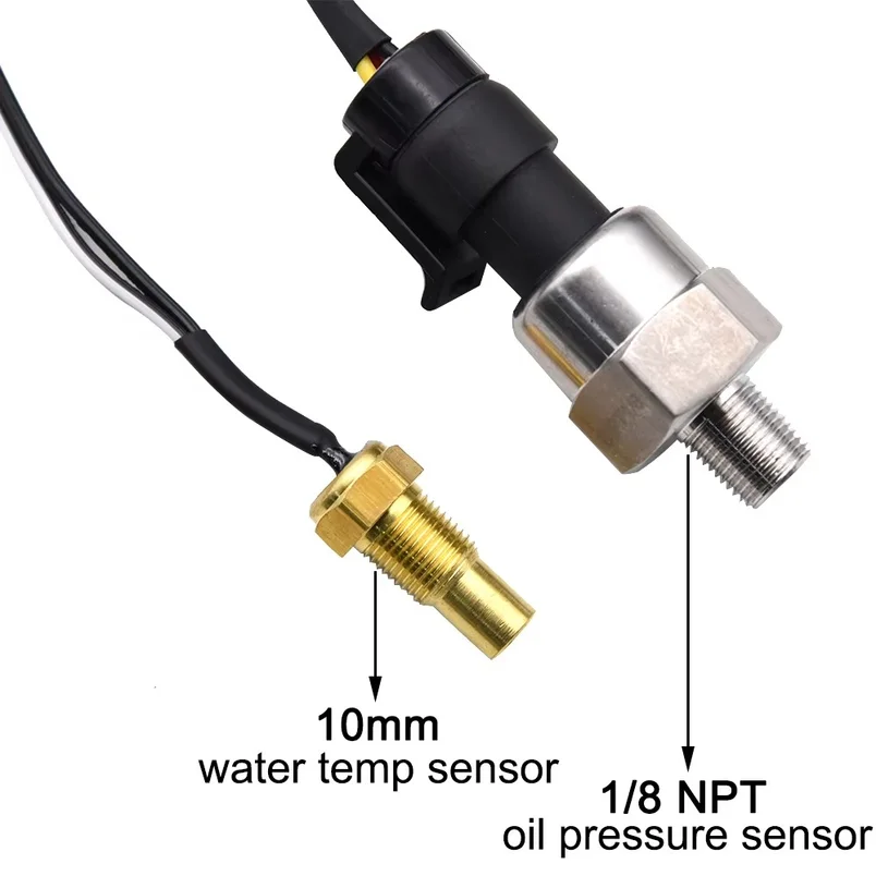 3 In 1 Lcd Display Combo Gauge, Car Truck Modification Dashboard Meter, Water Temperature Oil Pressure & Voltage Monitor