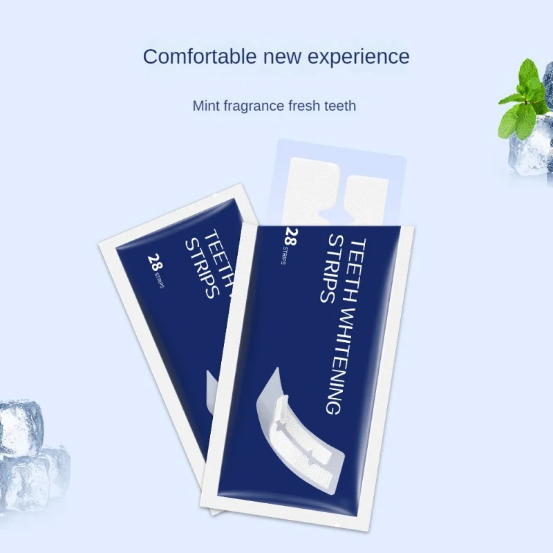Menta abbagliante sbiancante strisce per denti adesivi per rimuovere giallo e macchie igiene igiene igiene orale confezione per la pulizia dentale da 14 paia