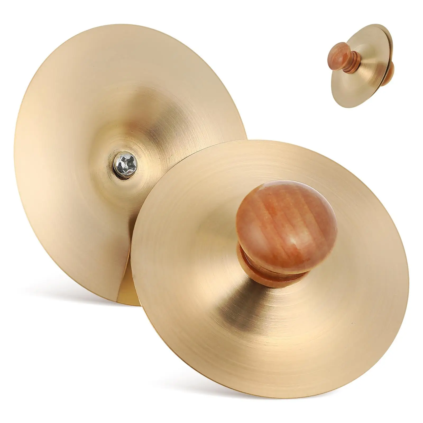 7CM Pair Children's Percussion Cymbal Small Finger Cymbals Metal Hand Cymbals for Dancing Musical Rhythm Instrument Easy