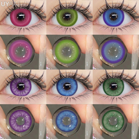 UYAAI 1 Pair Colorful Contact Lenses for Eyes Blue Eye Anime Cosplay Lenses Purple Colored Lenses Pink y2k Colorcon Red Lens