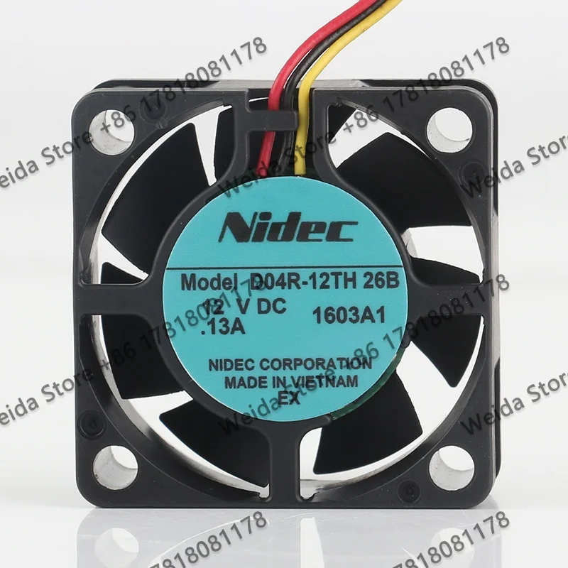 Nidec DC12V 0.13A 4015 miniature high air volume 40X40X15MM three-wire axial flow cooling fan D04R-12TH 26B