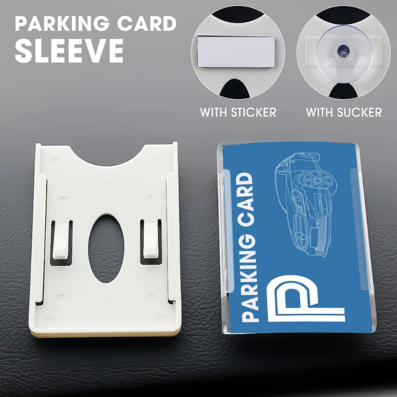 Car Card Sleeve Parking Ticket Clip Auto Fastener Card Bill Holder Mount Fastener Organizer Windshield Stickers Home Office