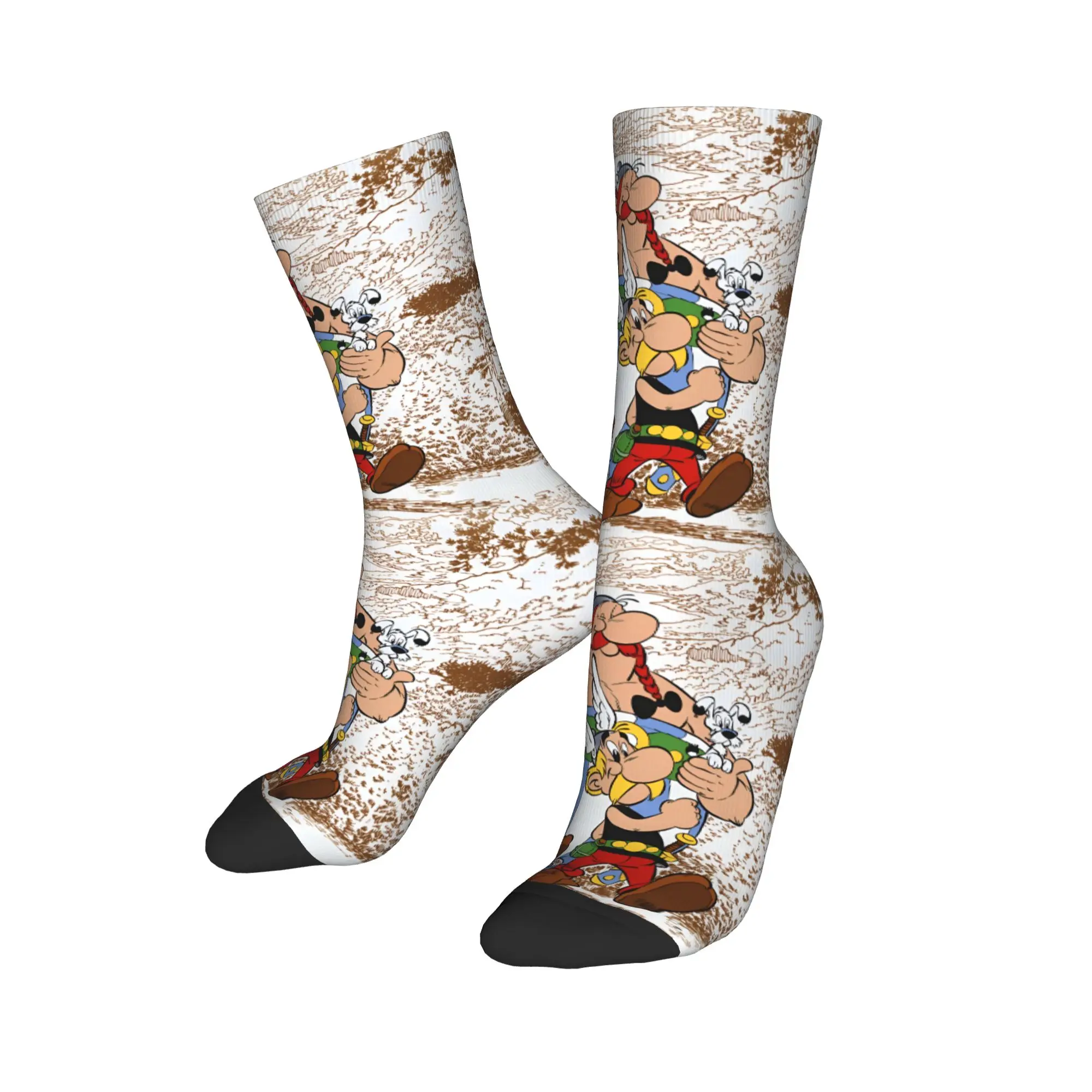 أزياء مخصصة مانغا A-Asterixed الرسوم المتحركة لعبة الجوارب النساء الرجال الدافئة 3D الطباعة جوارب كرة القدم الرياضية #1