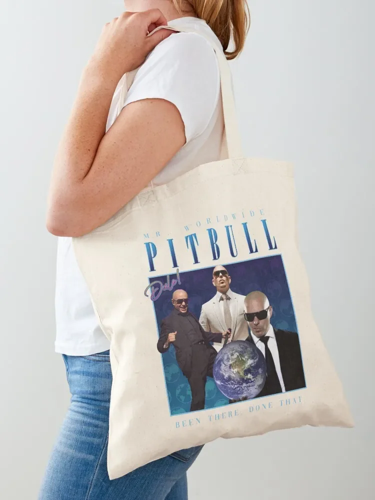 pitbull homage shirt (parody) Tote Bag sac pour femme woman shopping bag bags men men's